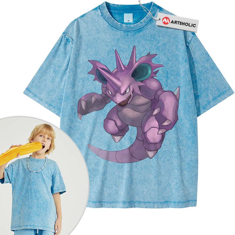 Nidoking Shirt For Kids, Pokemon Shirt For Kids, Anime Shirt For Kids, Vintage T-Shirt For Kids - Image 3