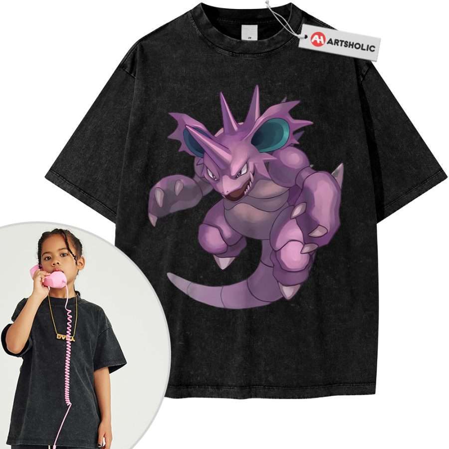 Nidoking Shirt For Kids, Pokemon Shirt For Kids, Anime Shirt For Kids, Vintage T-Shirt For Kids - Image 6