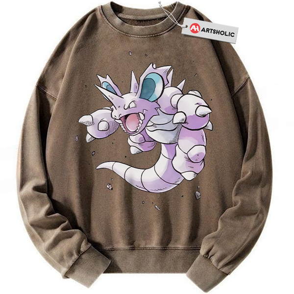 Alternative view of Nidoking Sweatshirt, Pokemon Sweatshirt, Anime Vintage Sweatshirt