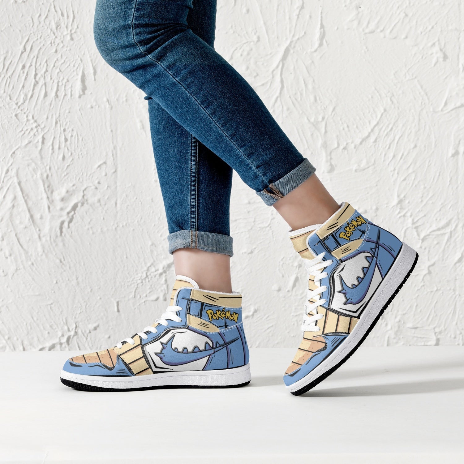 Alternative view of Nidoqueen Pokemon Custom Sneaker Mid 1 Basketball Shoes - Otaku Hall