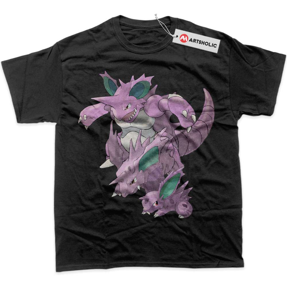 Alternative view of Nidoran vs Nidoking Shirt, Pokemon Shirt, Anime Shirt, Graphic Tee
