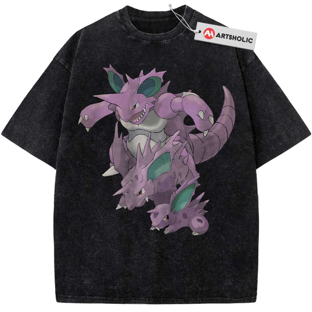 Alternative view of Nidoran vs Nidoking Shirt, Pokemon shirt, Anime Vintage T-Shirt