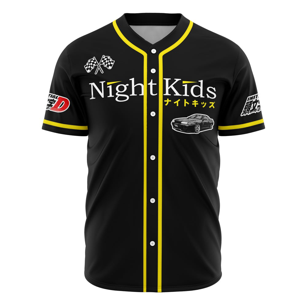 Alternative view of Night Kids Initial D Custom Baseball Jersey - Otaku Hall