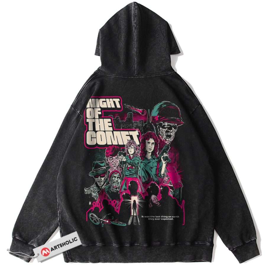 Alternative view of Night of the Comet Hoodie, Halloween Hoodie, Horror Movie Hoodie, Vintage Hoodie