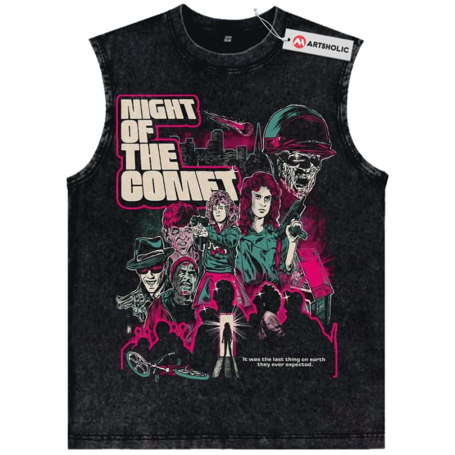 Alternative view of Night of the Comet Tank Top, Halloween Tank Top, Horror Movie Tank Top, Vintage Tank Top