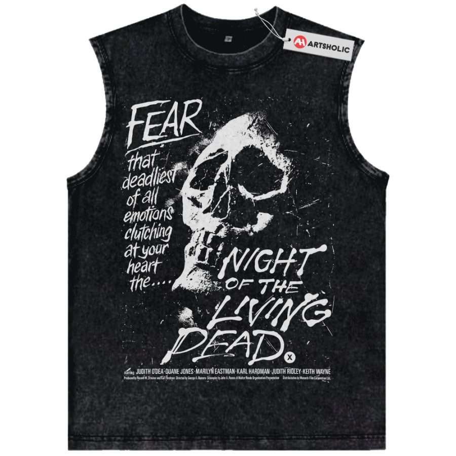 Alternative view of Night of the Living Dead Tank Top, Halloween Tank Top, Horror Tank Top, Vintage Tank Top