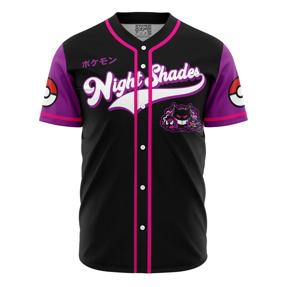 Night Shades Ghost Type Pokemon Baseball Jersey