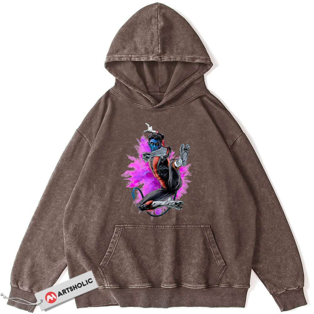 Alternative view of Nightcrawler Hoodie, X-Men Hoodie, Marvel Comics Hoodie, Vintage Hoodie