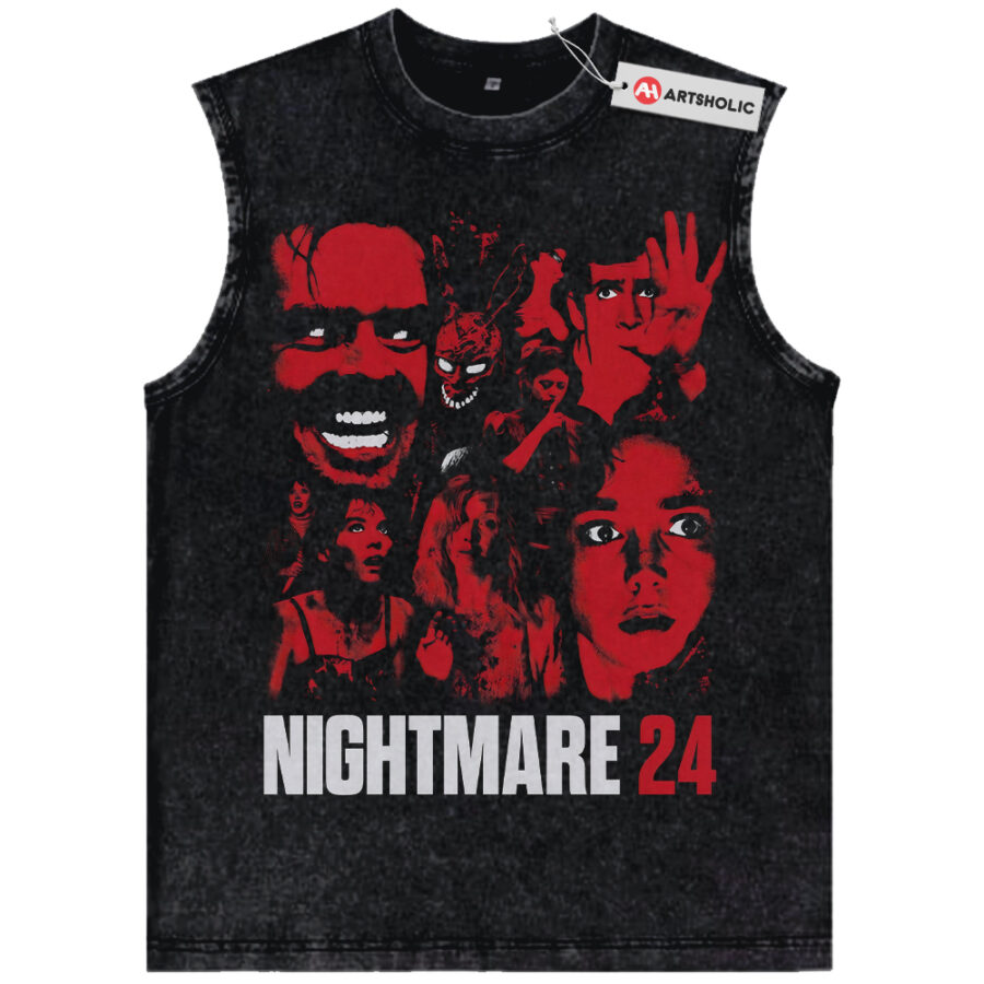 Alternative view of Nightmare 24 Tank Top, Halloween Tank Top, Horror Movie Tank Top, Vintage Tank Top