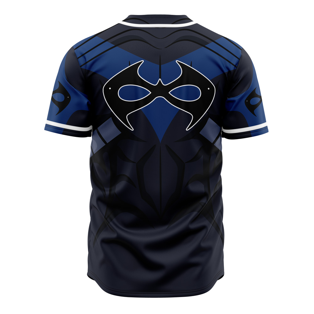 Alternative view of Nightwing DC Comics Custom Baseball Jersey - Otaku Hall