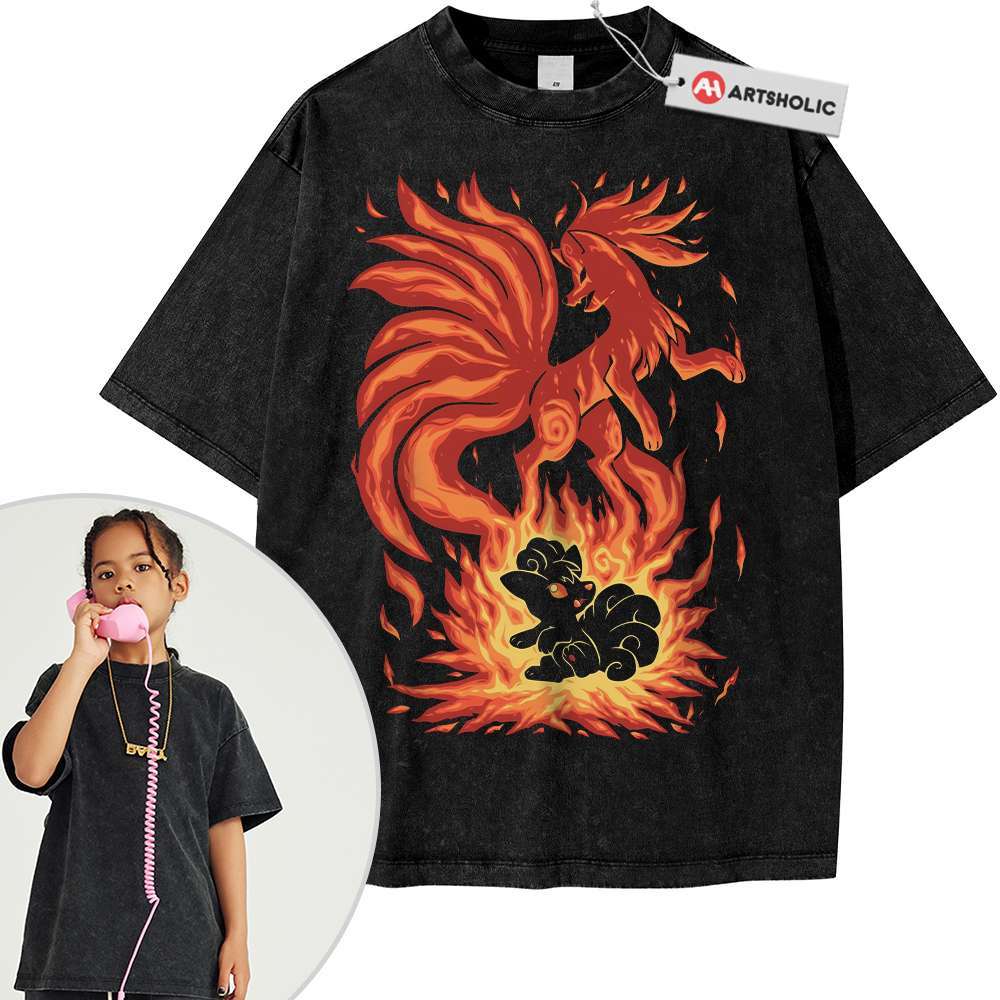 Ninetales Shirt For Kids, Vulpix Shirt For Kids, Pokemon Shirt For Kids, Anime Shirt For Kids, Vintage Tee For Kids