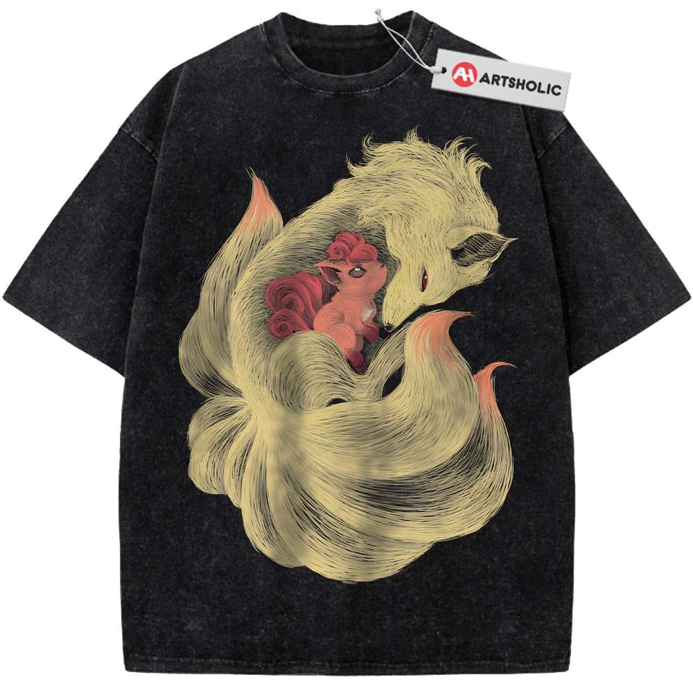 Alternative view of Ninetales Shirt, Vulpix Shirt, Pokemon shirt, Anime Shirt, Vintage T-Shirt