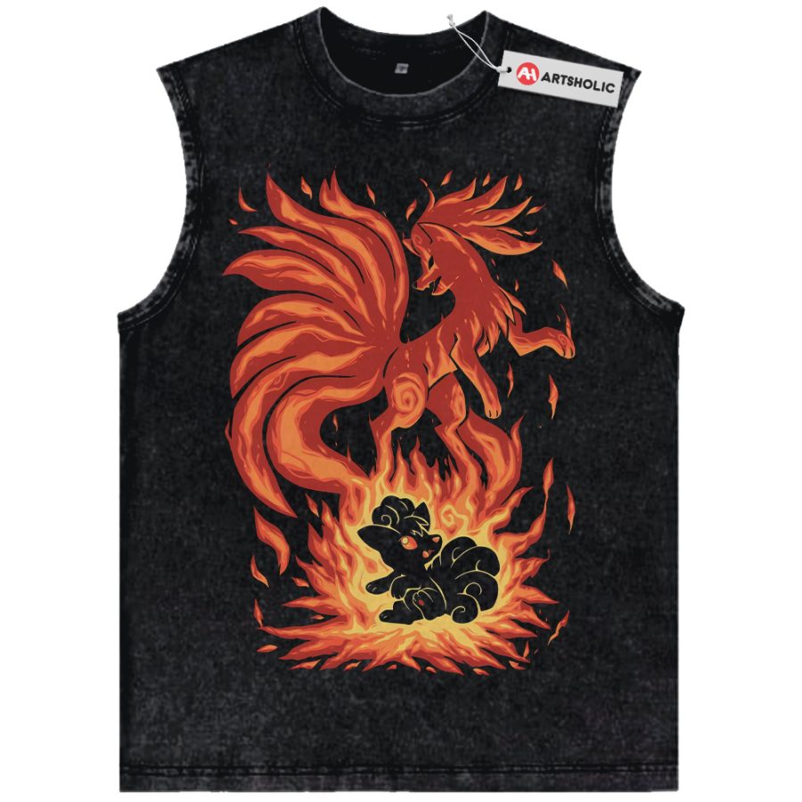 Alternative view of Ninetales Tank Top, Vulpix Tank Top, Pokemon Tank Top, Anime Tank Top, Vintage Tank Top