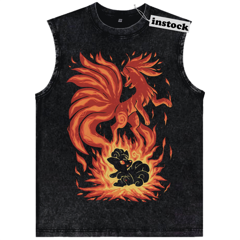 Ninetales Tank Top, Vulpix Tank Top, Pokemon Tank Top, Anime Tank Top, Vintage Tank Top