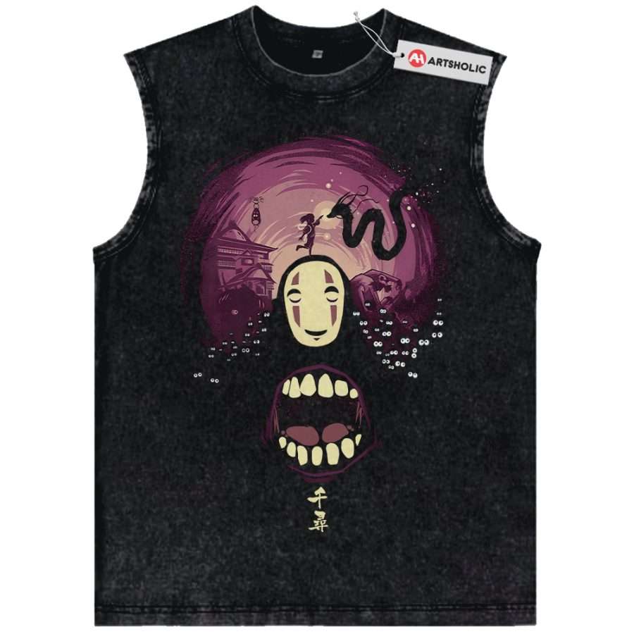 Alternative view of No Face - Spirited Away Tank Top, Studio Ghibli Tank Top, Anime Tank Top, Vintage Tank Top