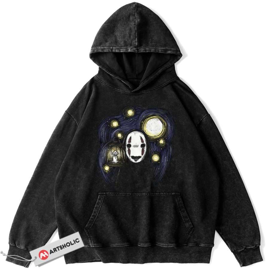Alternative view of No Face Hoodie, Spirited Away Hoodie, Studio Ghibli Hoodie, Anime Hoodie, Vintage Hoodie