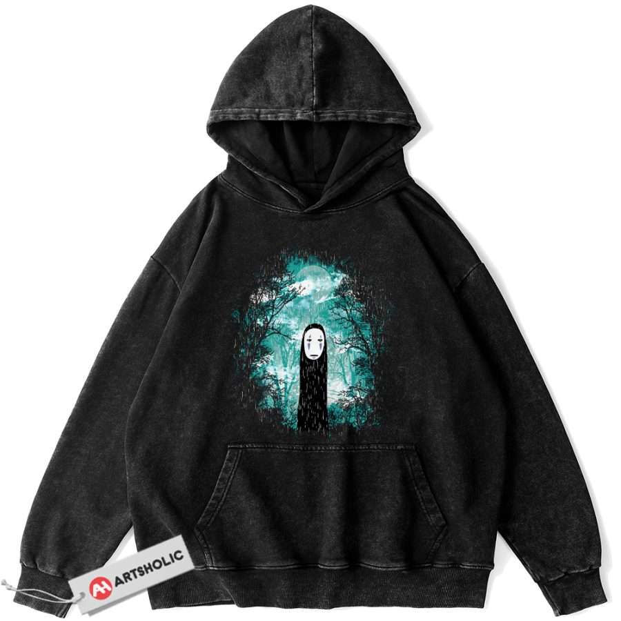 Alternative view of No Face Hoodie, Spirited Away Hoodie, Studio Ghibli Hoodie, Anime Hoodie, Vintage Hoodie