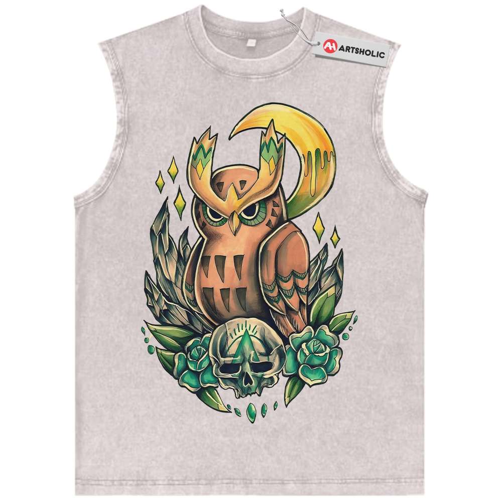Alternative view of Noctowl Tank Top, Pokemon Tank Top, Anime Tank Top, Vintage Tank Top