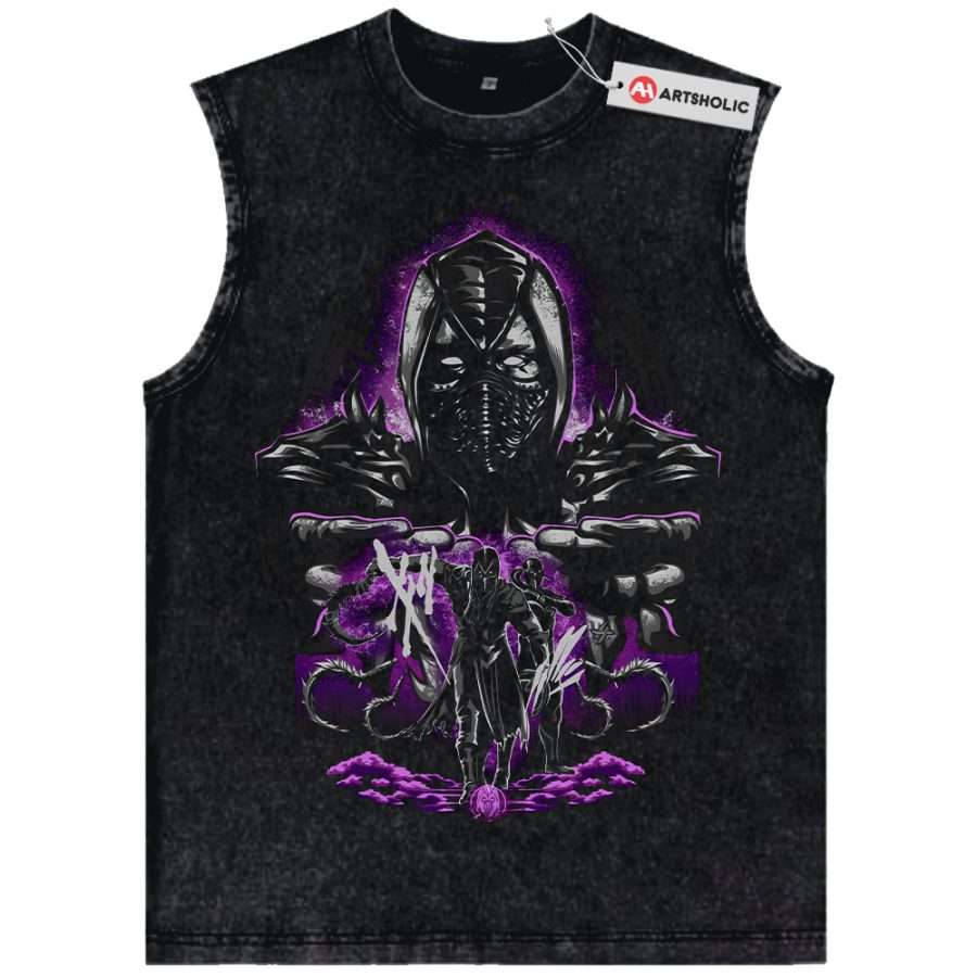 Alternative view of Noob Saibot Tank Top, Mortal Kombat Tank Top, Game Tank Top, Vintage Tank Top