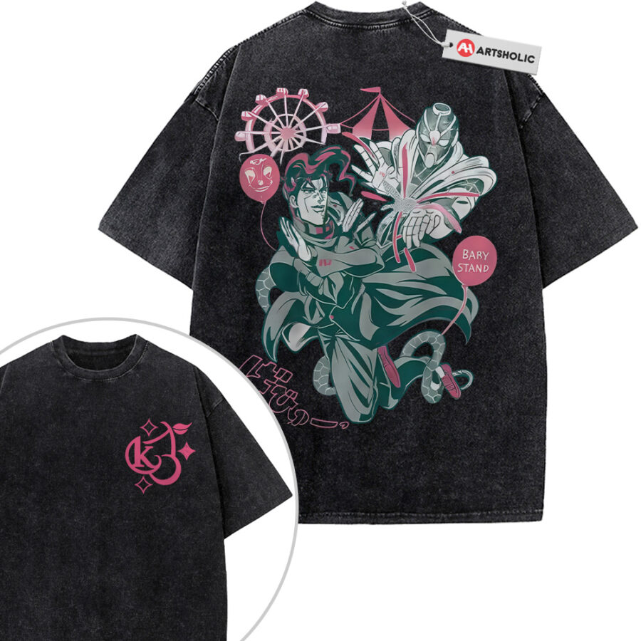 Alternative view of Noriaki Kakyoin Shirt, JoJo's Bizarre Adventure Shirt, Anime Shirt, Vintage T-Shirt 2-Sided
