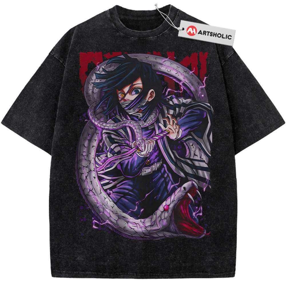 Alternative view of Obanai Iguro Shirt, Demon Slayer Shirt, Anime Shirt, Vintage T-Shirt