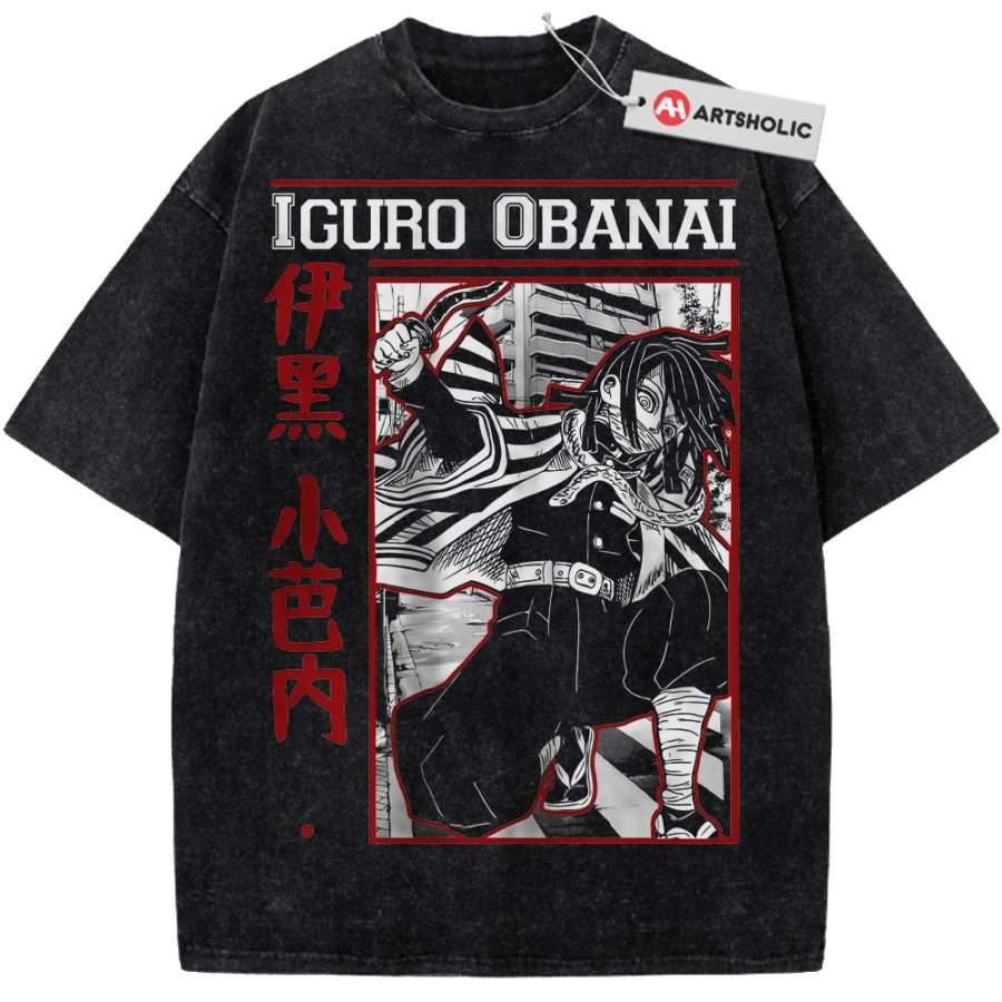 Alternative view of Obanai Iguro Shirt, Demon Slayer Shirt, Anime Shirt, Vintage T-Shirt