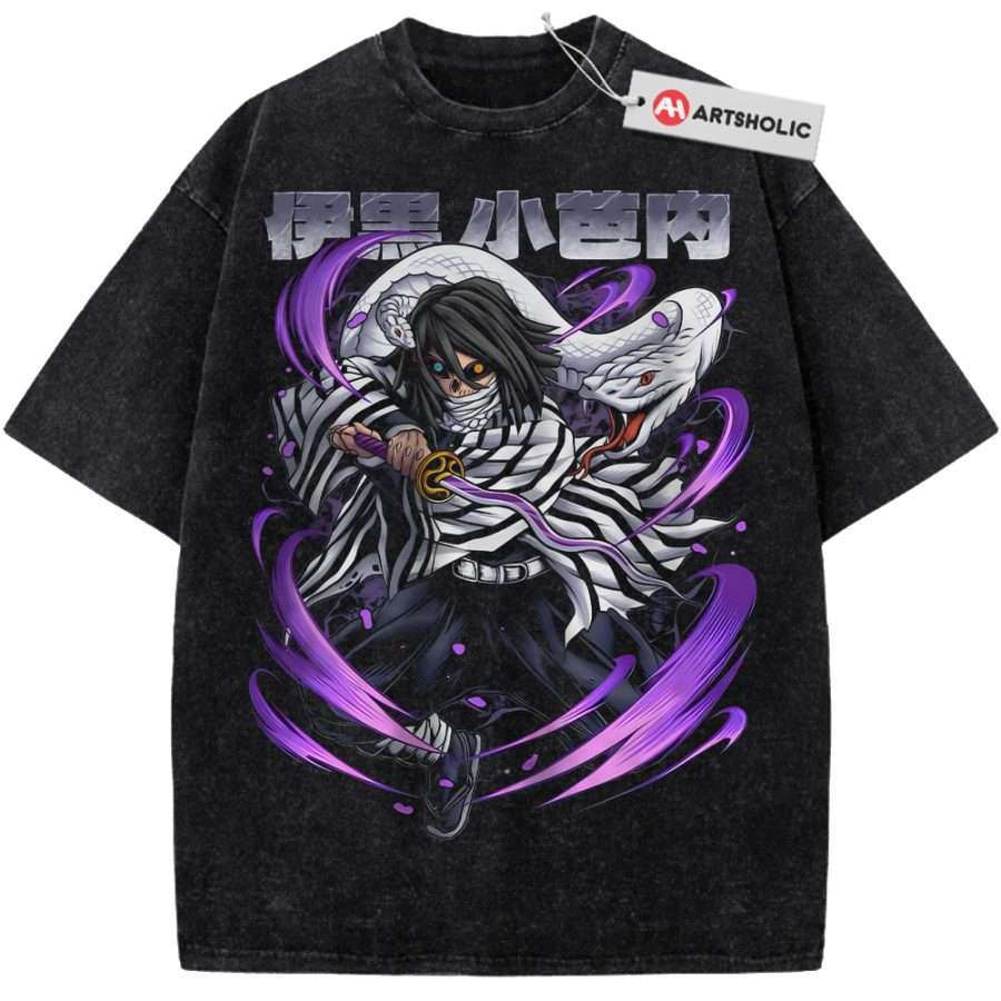 Alternative view of Obanai Iguro Shirt, Demon Slayer Shirt, Anime Shirt, Vintage T-Shirt