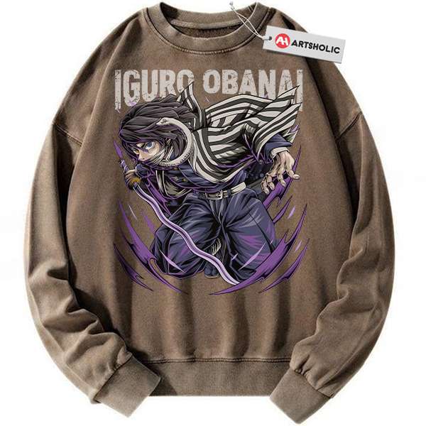 Alternative view of Obanai Iguro Sweatshirt, Demon Slayer Sweatshirt, Anime Sweatshirt, Vintage Sweatshirt