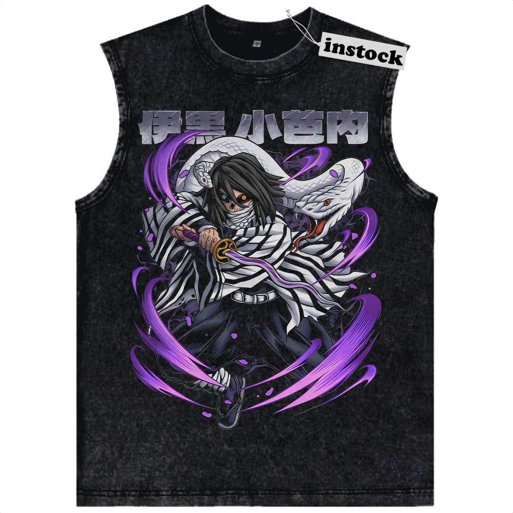 Obanai Iguro Tank Top, Demon Slayer Tank Top, Anime Tank Top, Vintage Tank Top