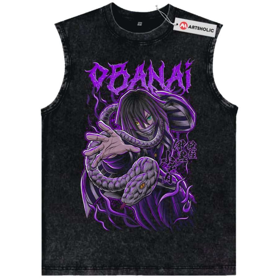 Alternative view of Obanai Iguro Tank Top, Demon Slayer Tank Top, Anime Tank Top, Vintage Tank Top
