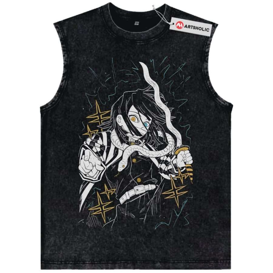 Alternative view of Obanai Iguro Tank Top, Demon Slayer Tank Top, Anime Tank Top, Vintage Tank Top