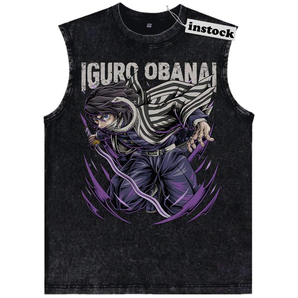 Obanai Iguro Tank Top, Demon Slayer Tank Top, Anime Tank Top, Vintage Tank Top