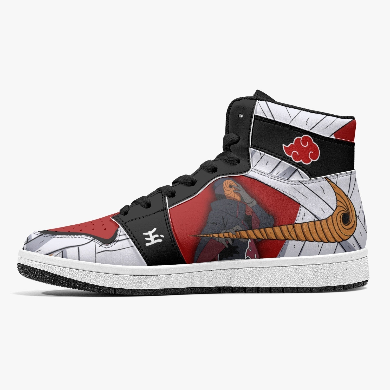Alternative view of Obito Tobi Clan Reveal Ninja Custom Sneaker Mid 1 Basketball Shoes - Otaku Hall