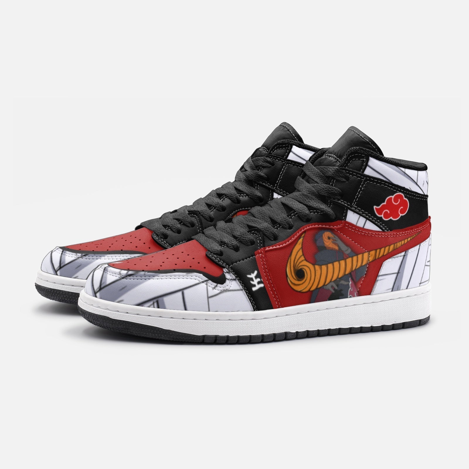 Alternative view of Obito Tobi Clan Reveal Ninja V2 Custom Sneaker Mid 1 Basketball Shoes - Otaku Hall