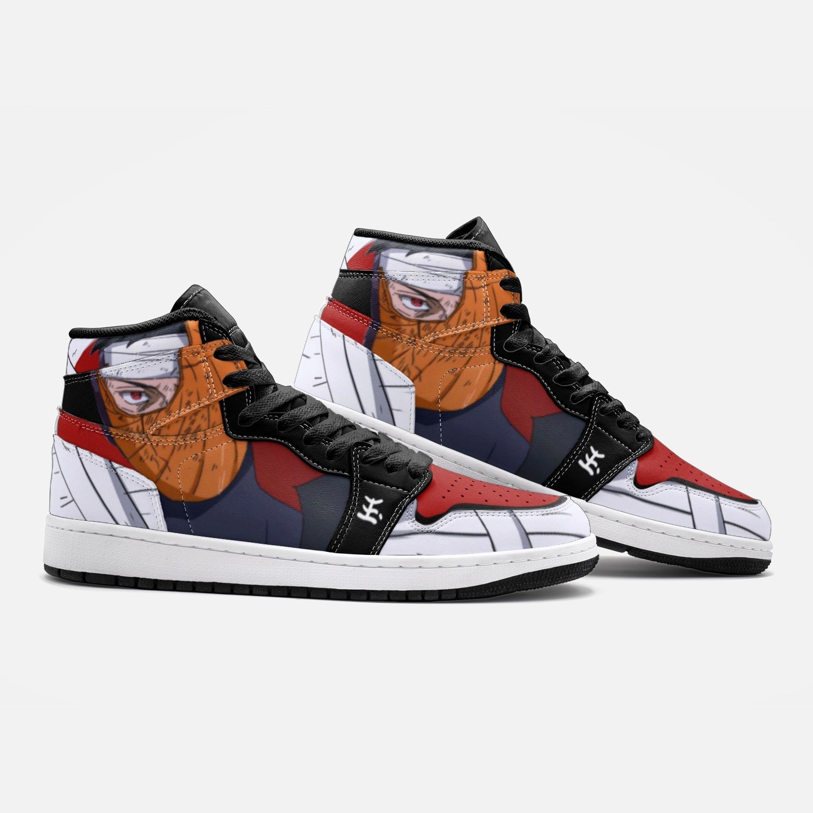 Alternative view of Obito Tobi Uchiha Reveal Naruto V2 Custom Sneaker Mid 1 Basketball Shoes - Otaku Hall