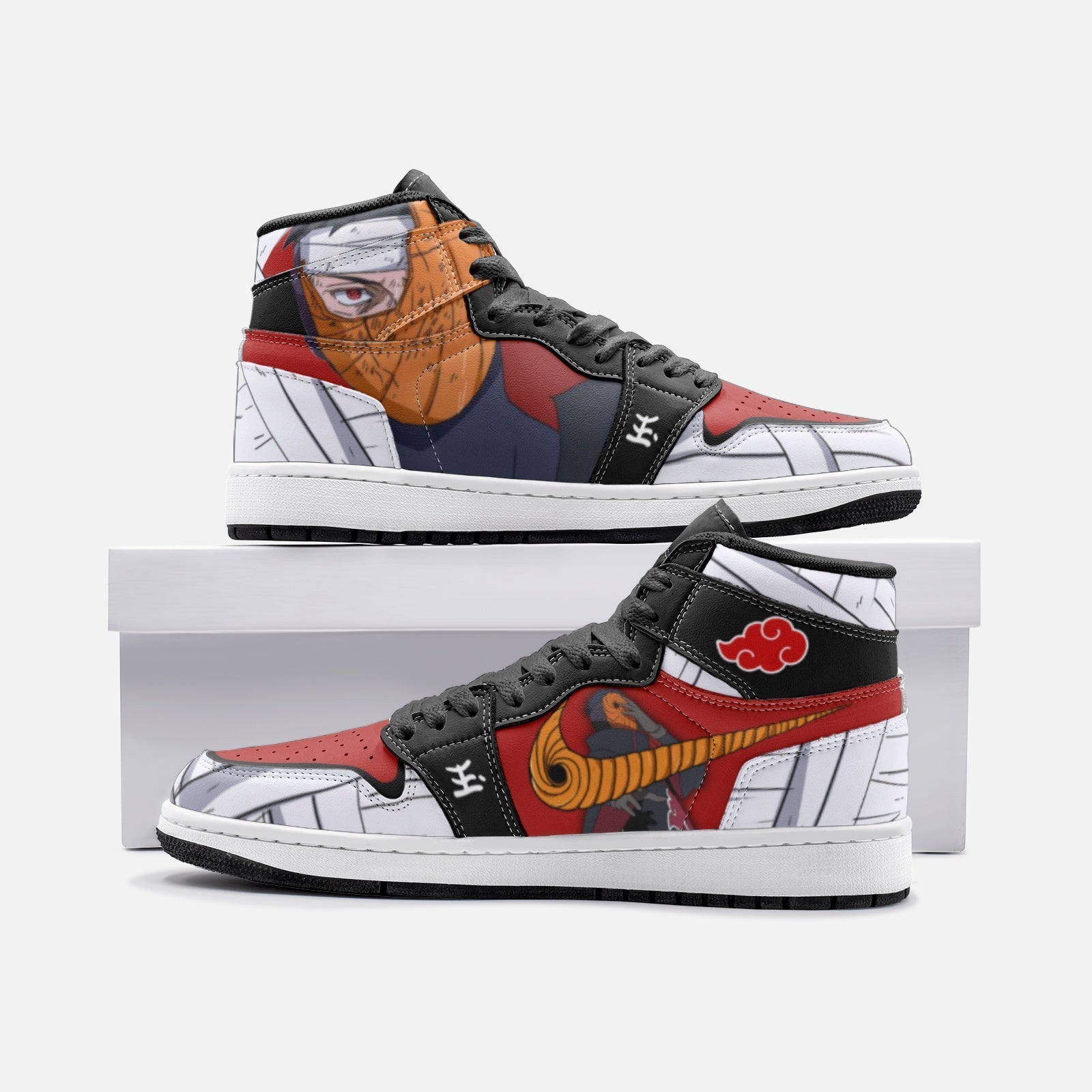 Obito Tobi Uchiha Reveal Naruto V2 Custom Sneaker Mid 1 Basketball Shoes - Otaku Hall