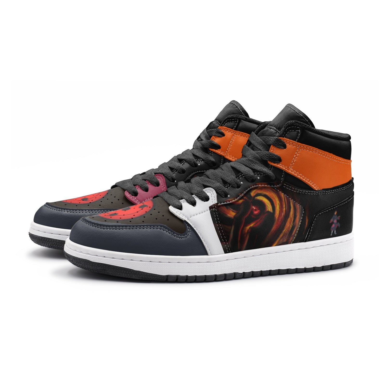 Alternative view of Obito Uchicha Ninja Custom Sneaker Mid 1 Basketball Shoes - Otaku Hall