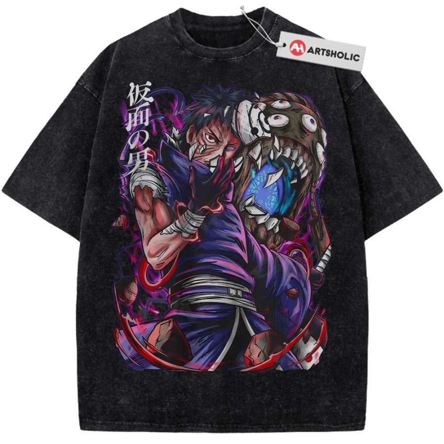 Alternative view of Obito Uchiha Shirt, Naruto Shirt, Anime Shirt, Vintage T-Shirt