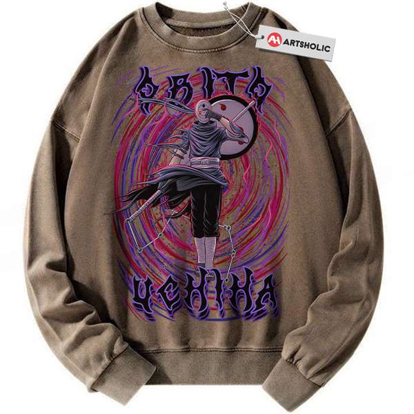 Alternative view of Obito Uchiha Sweatshirt, Naruto Sweatshirt, Anime Sweatshirt, Vintage Sweatshirt