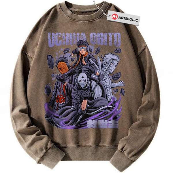 Alternative view of Obito Uchiha Sweatshirt, Naruto Sweatshirt, Anime Sweatshirt, Vintage Sweatshirt