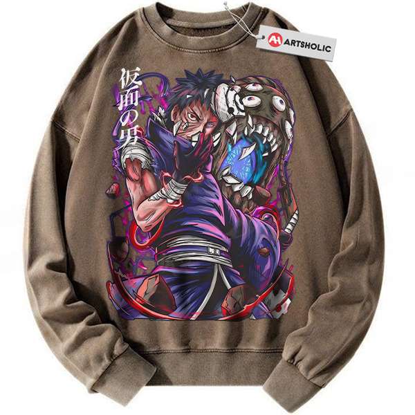 Alternative view of Obito Uchiha Sweatshirt, Naruto Sweatshirt, Anime Sweatshirt, Vintage Sweatshirt