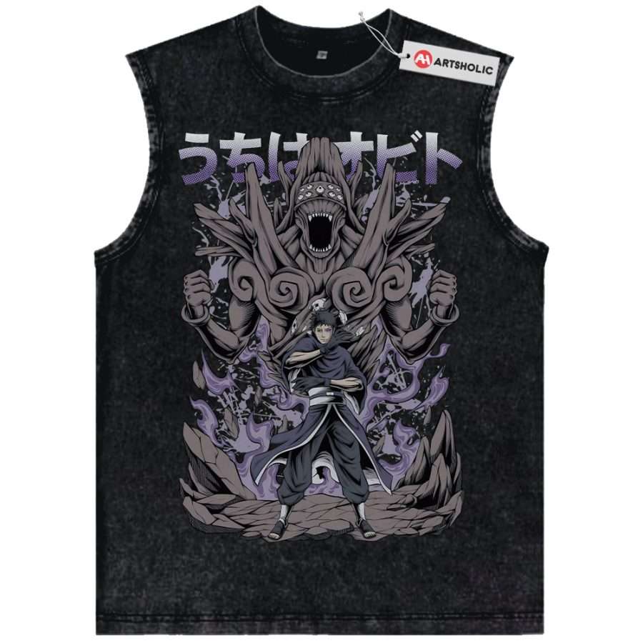 Alternative view of Obito Uchiha Tank Top, Naruto Tank Top, Anime Tank Top, Vintage Tank Top