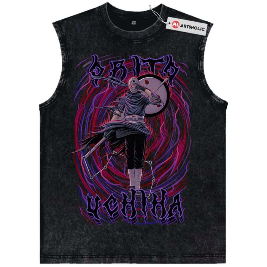 Alternative view of Obito Uchiha Tank Top, Naruto Tank Top, Anime Tank Top, Vintage Tank Top