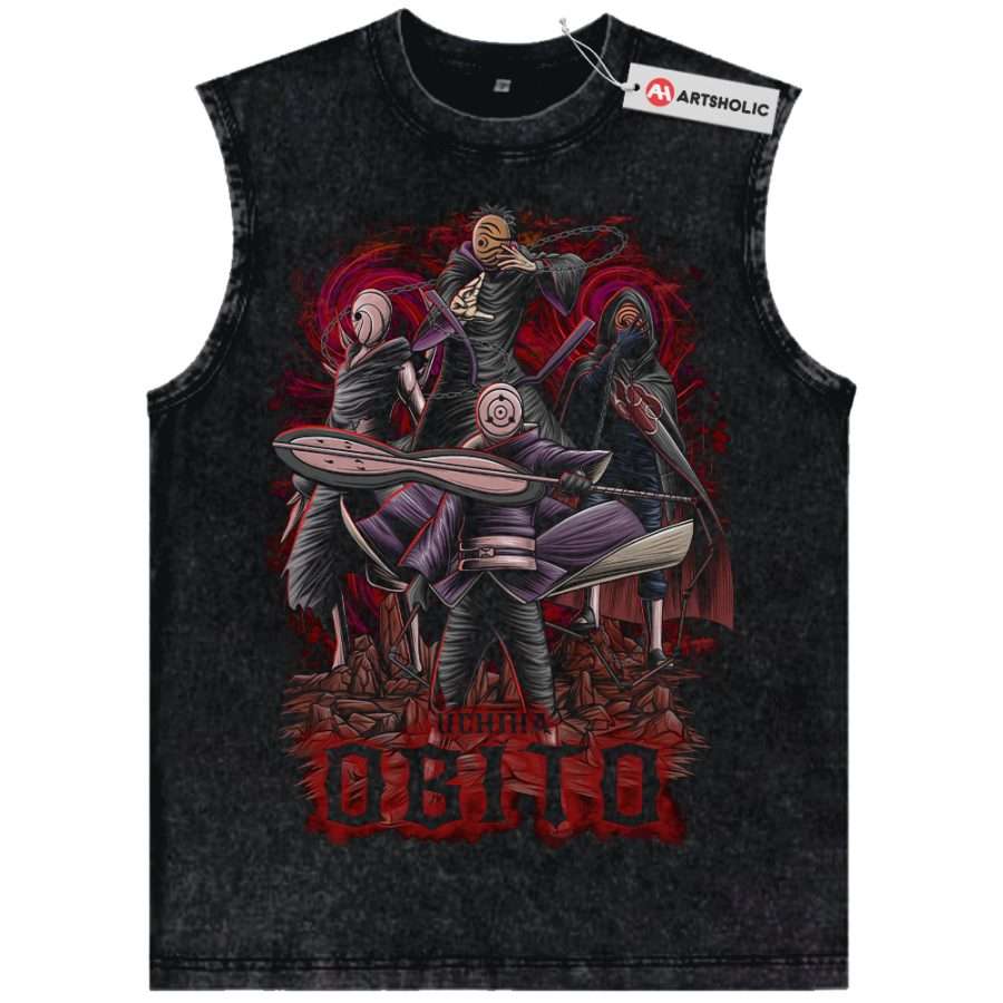 Alternative view of Obito Uchiha Tank Top, Naruto Tank Top, Anime Tank Top, Vintage Tank Top