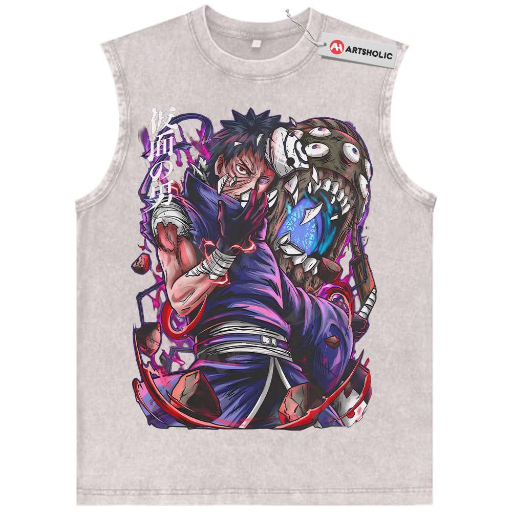 Alternative view of Obito Uchiha Tank Top, Naruto Tank Top, Anime Tank Top, Vintage Tank Top