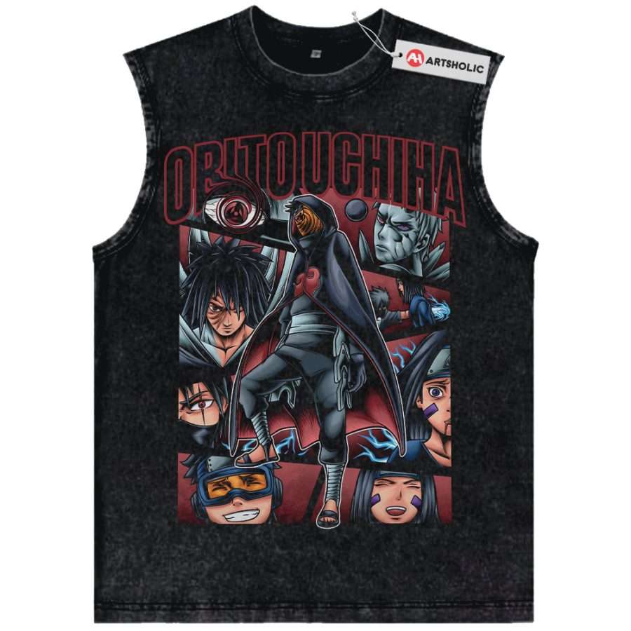 Alternative view of Obito Uchiha Tank Top, Naruto Tank Top, Anime Tank Top, Vintage Tank Top