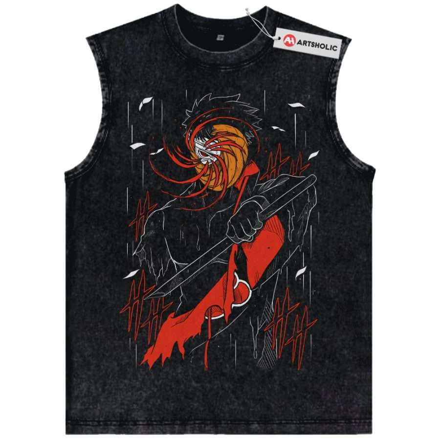 Alternative view of Obito Uchiha Tank Top, Naruto Tank Top, Anime Tank Top, Vintage Tank Top