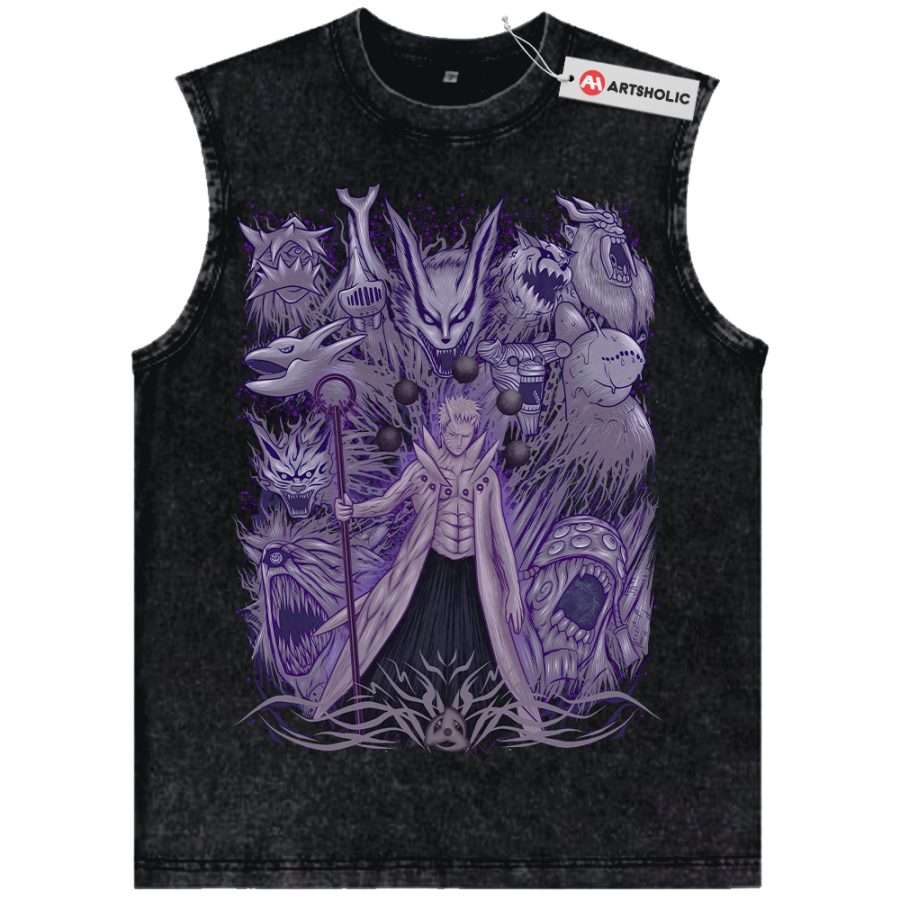 Alternative view of Obito Uchiha Tank Top, Naruto Tank Top, Anime Tank Top, Vintage Tank Top