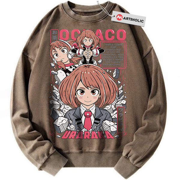Alternative view of Ochaco Uraraka Sweatshirt, MHA Sweatshirt, Anime Sweatshirt, Vintage Sweater