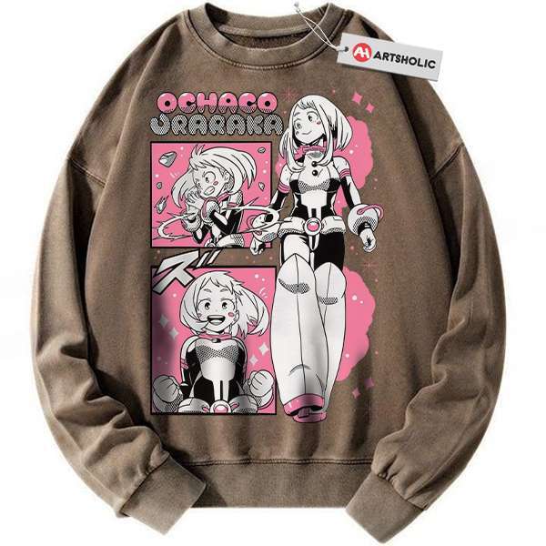 Alternative view of Ochaco Uraraka Sweatshirt, Uravity Sweatshirt, MHA Sweatshirt, Anime Sweatshirt, Vintage Sweatshirt